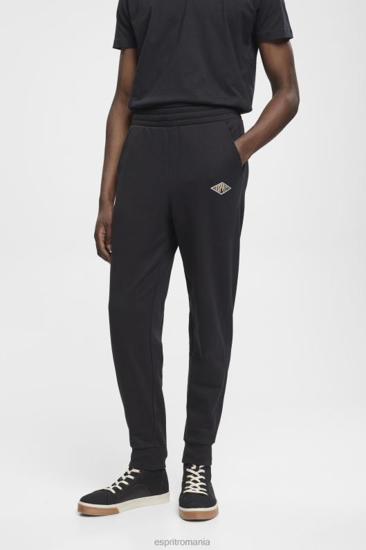 Esprit pantaloni de jogging cu imprimeu cu logo bărbați negru 2T6N8663 joggeri