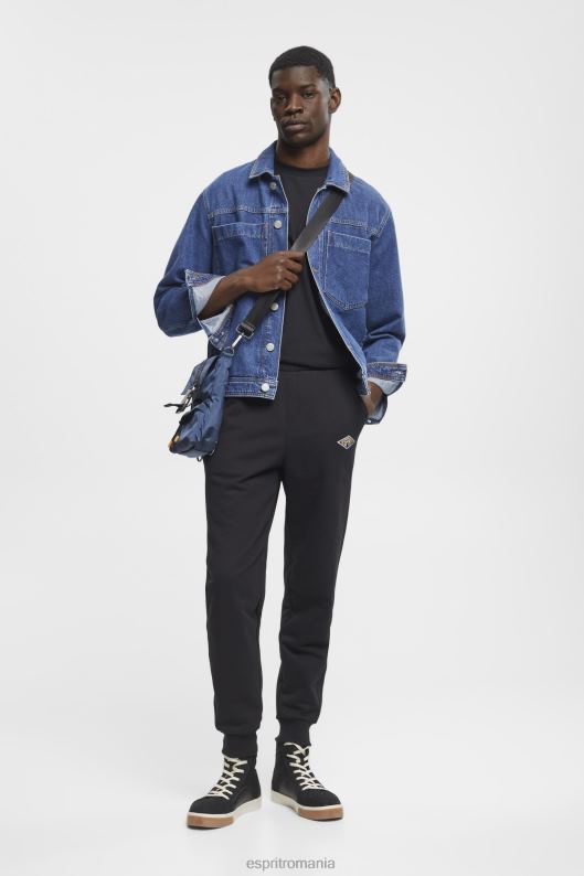 Esprit pantaloni de jogging cu imprimeu cu logo bărbați negru 2T6N8663 joggeri