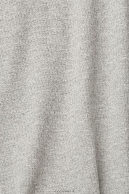 Esprit top cu mânecă lungă cu nervuri bărbați gri deschis 2T6N8817 maneca lunga