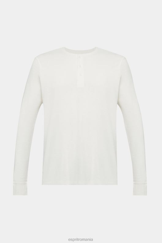 Esprit top cu mânecă lungă din piqué vafre bărbați aproape alb 2T6N8696 maneca lunga