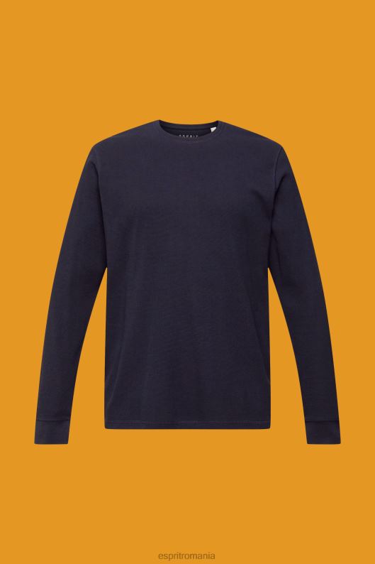 Esprit top cu mânecă lungă din piqué waffle bărbați marina 2T6N8824 maneca lunga