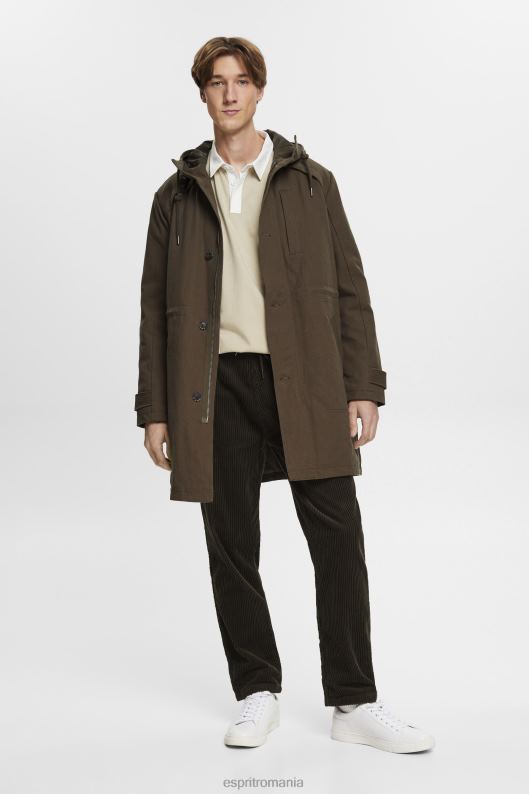 Esprit tricou de rugby cu logo brodat bărbați verde prăfuit 2T6N8720 maneca lunga