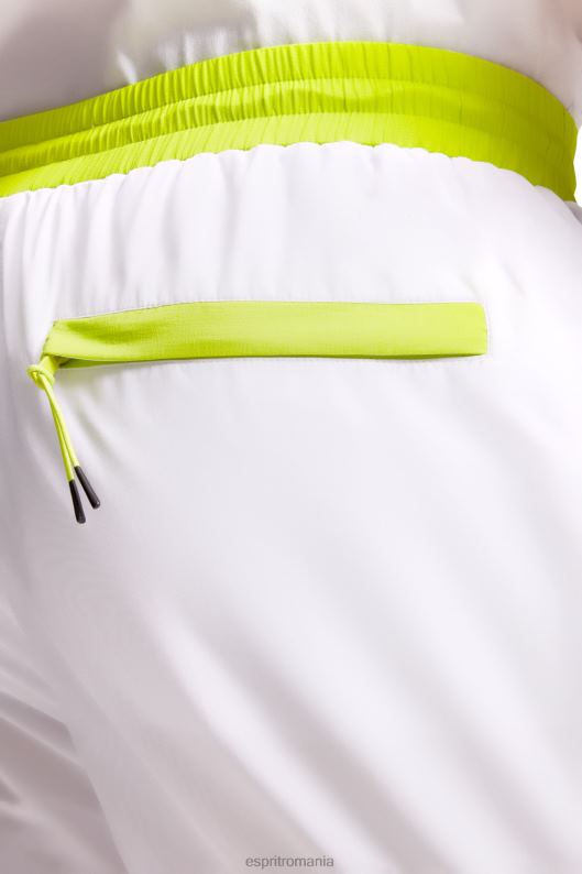 Esprit pantaloni scurți relaxați cu talie neon bărbați alb 2T6N8890 pantaloni scurti
