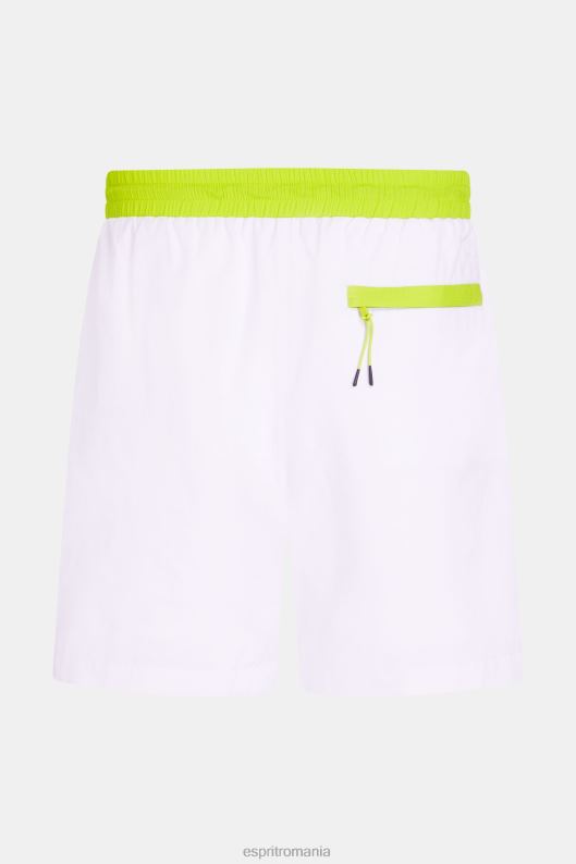 Esprit pantaloni scurți relaxați cu talie neon bărbați alb 2T6N8890 pantaloni scurti