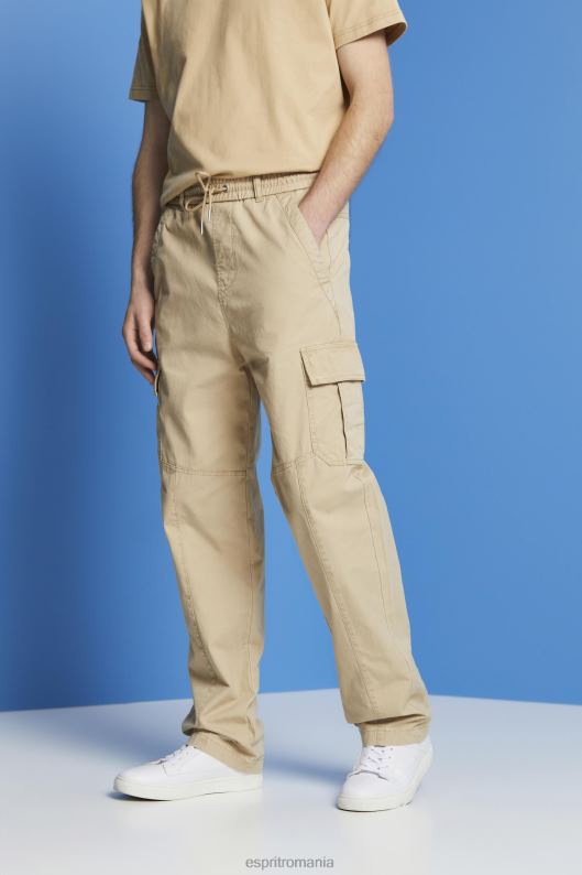 Esprit pantaloni cargo conici în stil jogger din bumbac bărbați nisip 2T6N8674 pantaloni