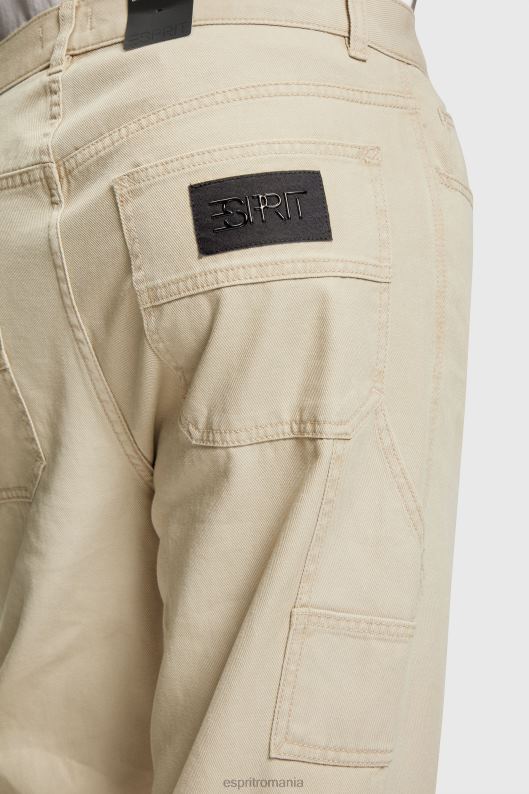 Esprit pantaloni chino de dulgher cu potrivire dreaptă bărbați nisip 2T6N8782 pantaloni