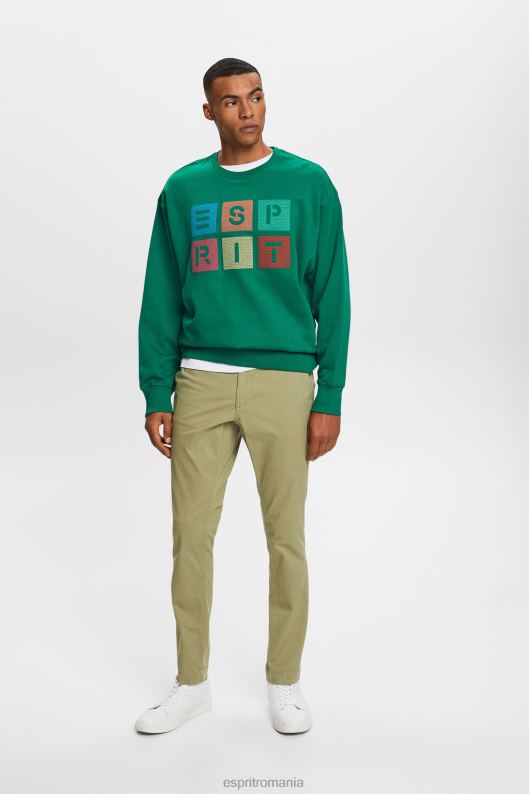 Esprit pantaloni chino subțiri bărbați kaki deschis 2T6N8593 pantaloni