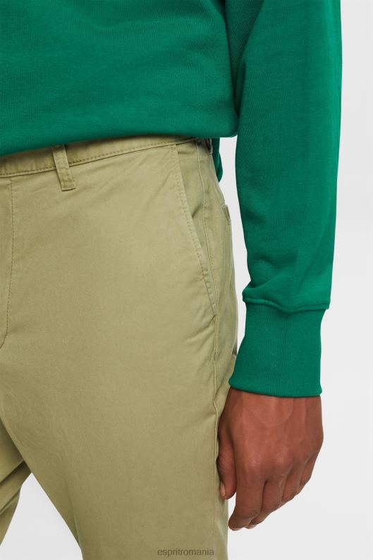 Esprit pantaloni chino subțiri bărbați kaki deschis 2T6N8593 pantaloni