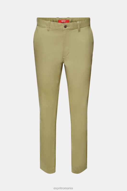 Esprit pantaloni chino subțiri bărbați kaki deschis 2T6N8593 pantaloni