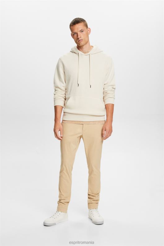 Esprit pantaloni chino subțiri bărbați nisip 2T6N8592 pantaloni