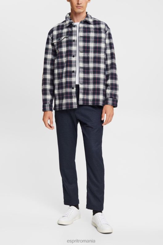 Esprit pantaloni de costum texturați bărbați albastru inchis 2T6N8880 pantaloni