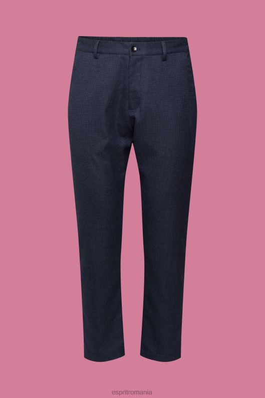 Esprit pantaloni de costum texturați bărbați albastru inchis 2T6N8880 pantaloni