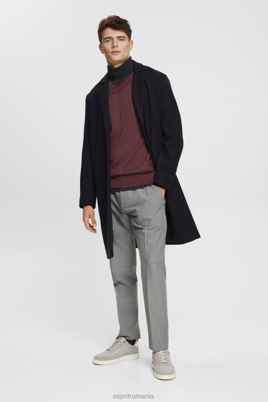 Esprit pantaloni de flanel slim fit bărbați gri 2T6N8692 pantaloni