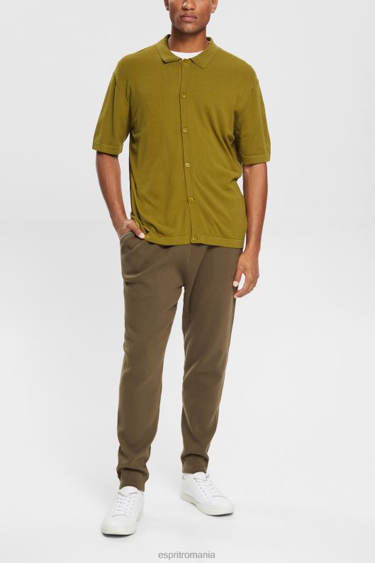 Esprit pantaloni de trening tricotati bărbați verde kaki 2T6N8908 pantaloni