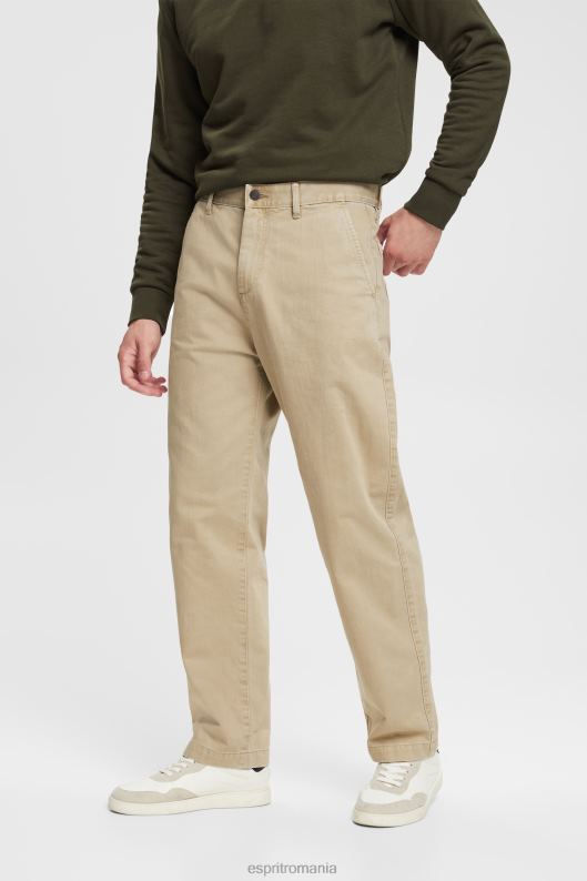 Esprit picior lat, pantaloni din bumbac durabil bărbați alb 2T6N8330 pantaloni