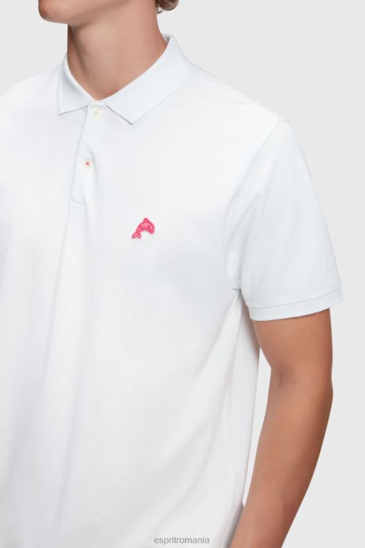 Esprit dolphin tennis club clasic polo bărbați alb 2T6N8893 polouri