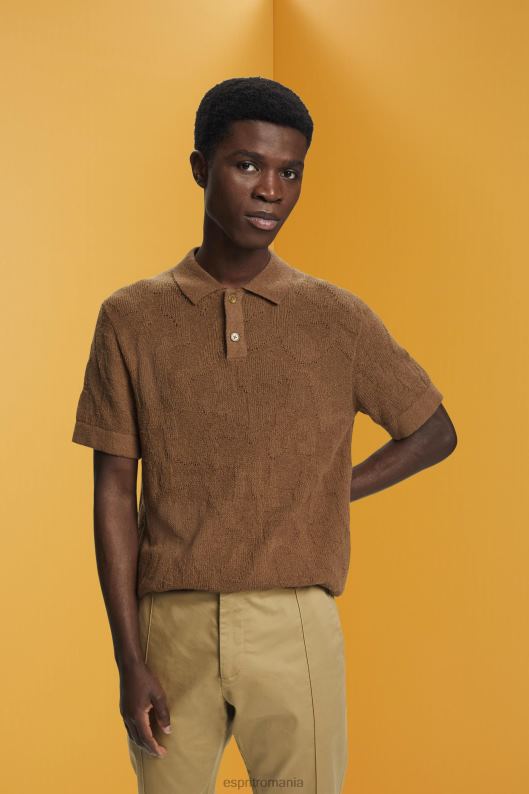 Esprit tricou polo boucle bărbați kaki pal 2T6N8702 polouri