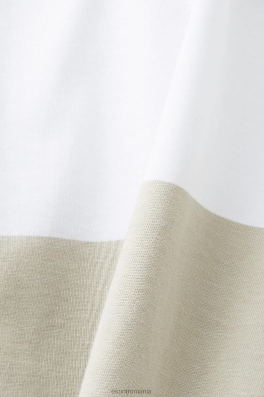 Esprit tricou polo cu maneci lungi cu dungi bărbați verde prăfuit 2T6N8719 polouri