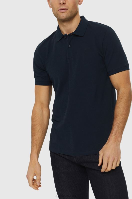 Esprit tricou polo din bumbac pima piqué bărbați marina 2T6N8925 polouri