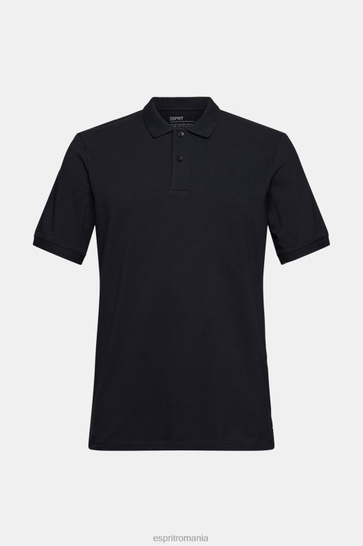 Esprit tricou polo din bumbac pima piqué bărbați negru 2T6N8923 polouri