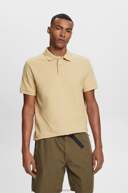 Esprit tricou polo din plasă de bumbac bărbați kaki pal 2T6N8568 polouri