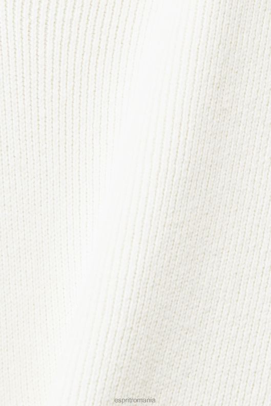 Esprit pulover din bumbac durabil cu decolteu în V bărbați aproape alb 2T6N8725 pulovere