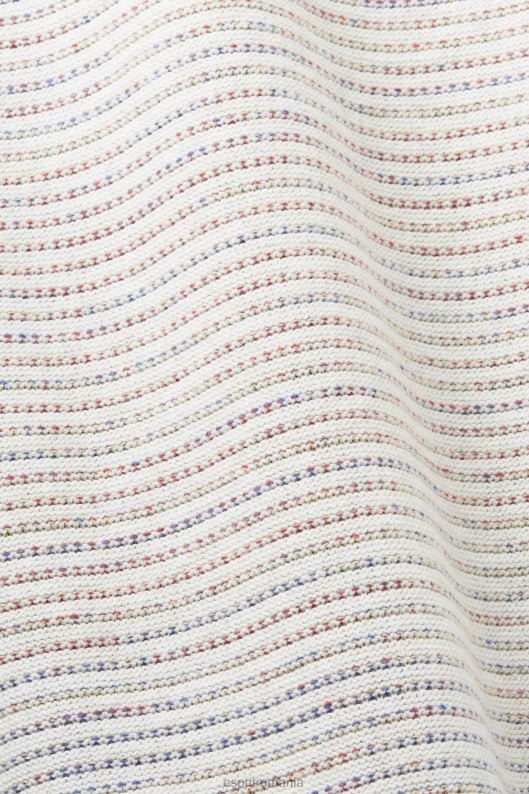 Esprit pulover din tricot cu jumătate de fermoar, cu dungi colorate bărbați aproape alb 2T6N8727 pulovere