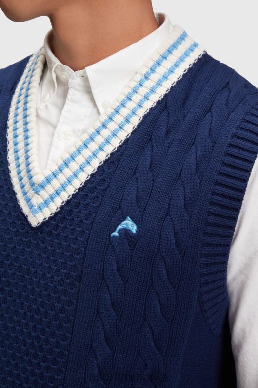 Esprit vesta pulover colegiu bărbați cerneală 2T6N8812 pulovere