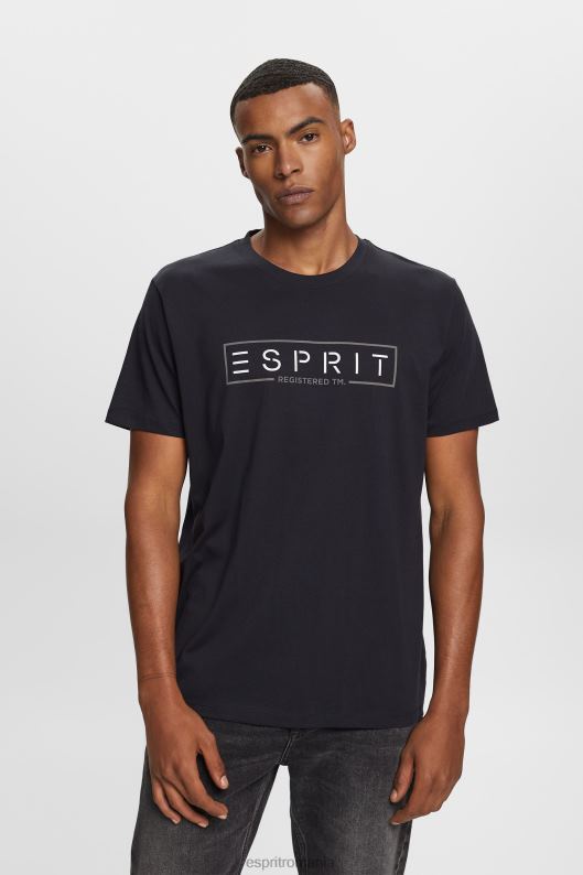 Esprit Tricou cu logo din jerseu, 100% bumbac bărbați negru 2T6N8733 tricouri