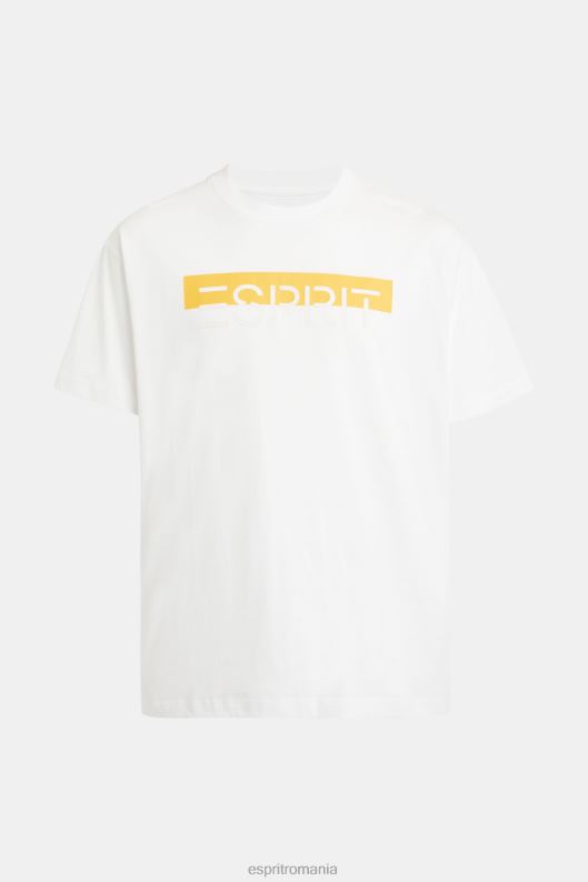 Esprit tricou aplicat cu logo-ul lucios mat bărbați alb 2T6N8616 tricouri