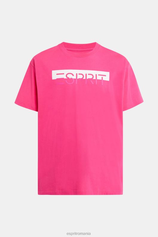 Esprit tricou aplicat cu logo-ul lucios mat bărbați fucsia roz 2T6N8619 tricouri