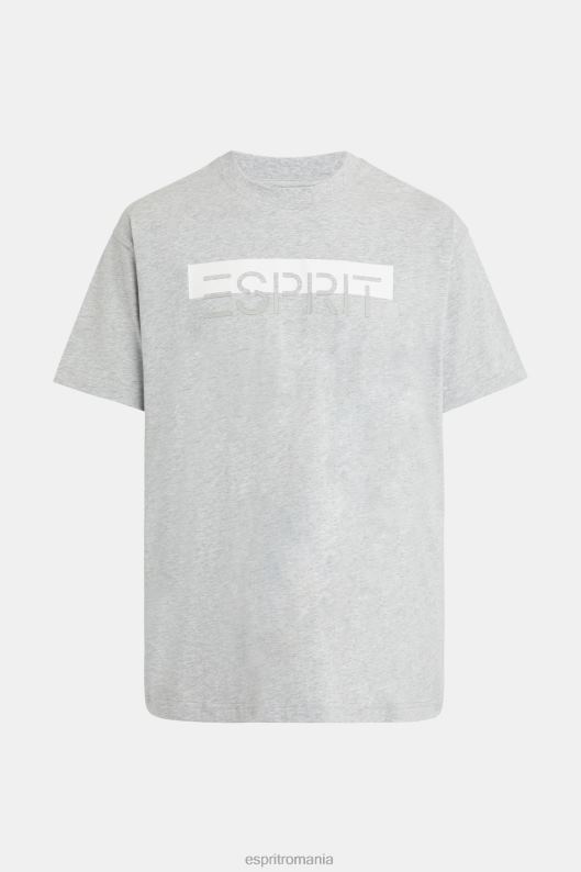Esprit tricou aplicat cu logo-ul lucios mat bărbați gri deschis 2T6N8615 tricouri