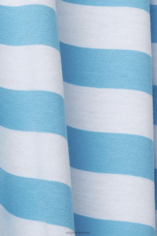 Esprit tricou cu dungi din bumbac durabil bărbați albastru 2T6N8743 tricouri