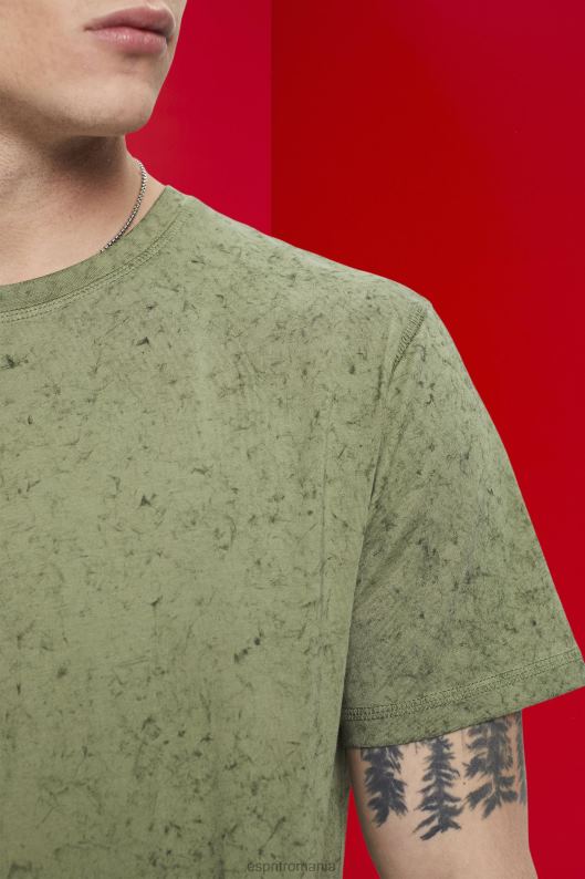 Esprit tricou cu efect spalat bărbați kaki deschis 2T6N8752 tricouri
