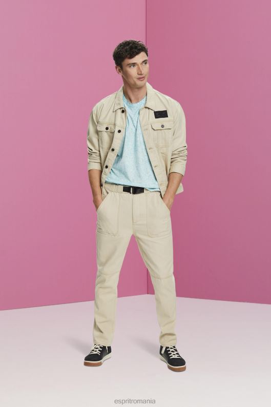 Esprit tricou cu efect spalat bărbați verde acvatic deschis 2T6N8753 tricouri