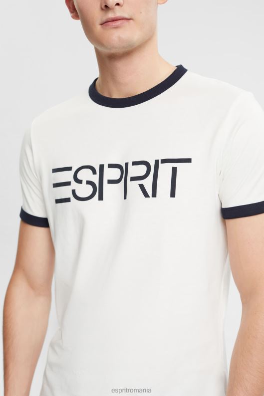 Esprit tricou cu imprimeu cu logo din jerseu bărbați aproape alb 2T6N8949 tricouri