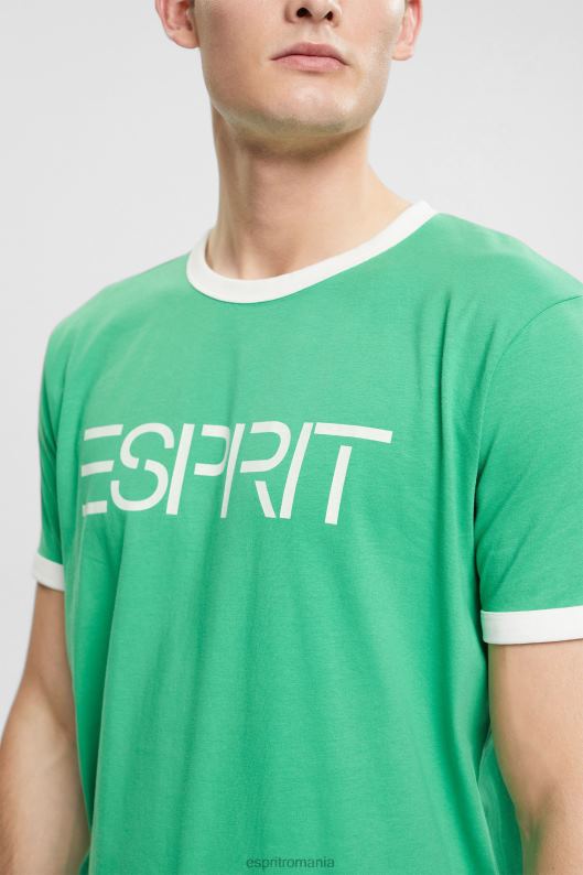 Esprit tricou cu imprimeu cu logo din jerseu bărbați verde 2T6N8950 tricouri