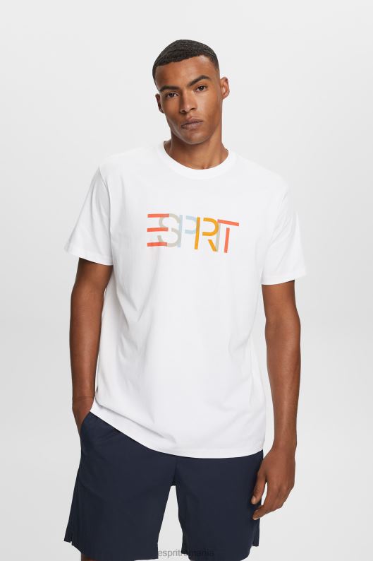 Esprit tricou cu imprimeu frontal, 100% bumbac bărbați alb 2T6N8738 tricouri