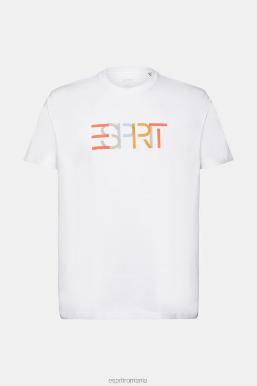 Esprit tricou cu imprimeu frontal, 100% bumbac bărbați alb 2T6N8738 tricouri