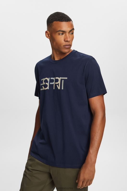 Esprit tricou cu imprimeu frontal, 100% bumbac bărbați marina 2T6N8740 tricouri