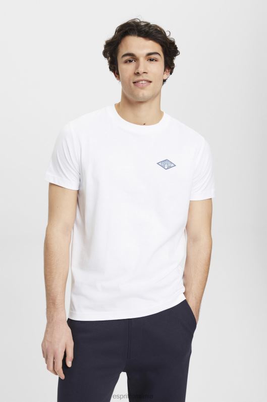 Esprit tricou cu imprimeu logo bărbați alb 2T6N8599 tricouri