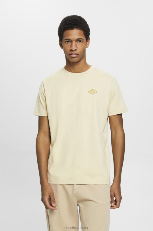 Esprit tricou cu imprimeu logo bărbați bej 2T6N8600 tricouri