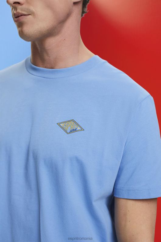 Esprit tricou cu imprimeu logo bărbați lavandă albastru deschis 2T6N8602 tricouri