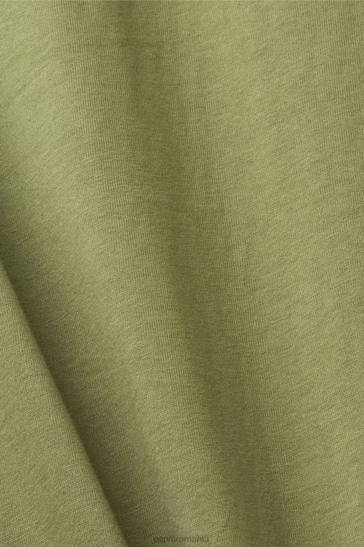 Esprit tricou cu imprimeu logo bărbați măsline 2T6N8601 tricouri