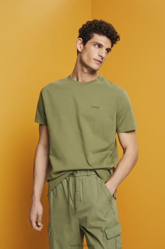 Esprit tricou cu logo, 100% bumbac bărbați măsline 2T6N8669 tricouri