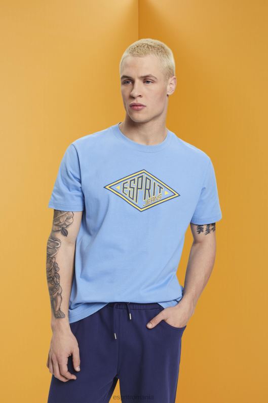 Esprit tricou din bumbac cu imprimeu logo bărbați lavandă albastru deschis 2T6N8627 tricouri