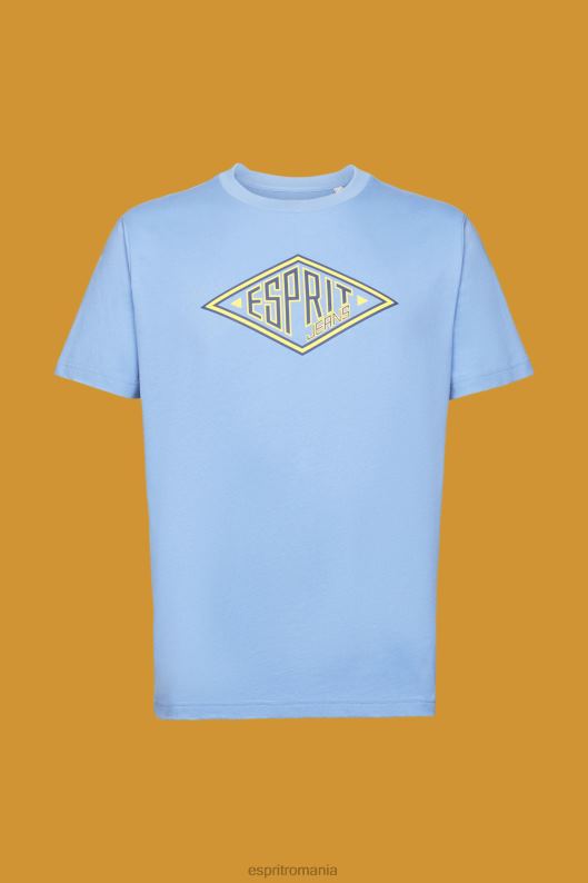 Esprit tricou din bumbac cu imprimeu logo bărbați lavandă albastru deschis 2T6N8627 tricouri