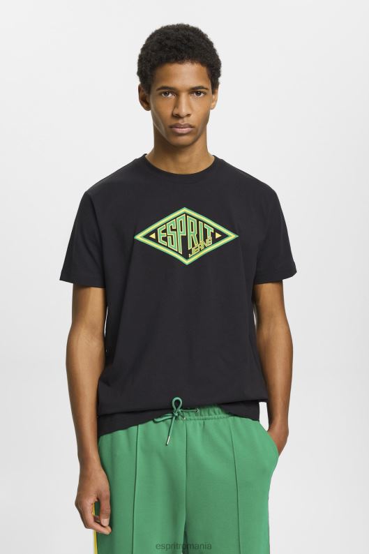 Esprit tricou din bumbac cu imprimeu logo bărbați negru 2T6N8623 tricouri