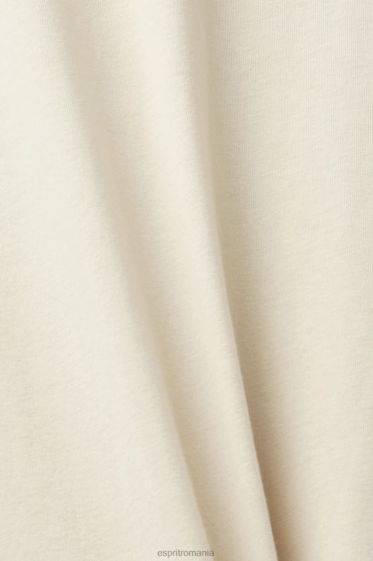 Esprit tricou din bumbac cu imprimeu logo bărbați taup deschis 2T6N8625 tricouri