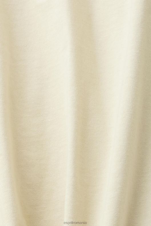 Esprit tricou din bumbac cu imprimeu logo retro bărbați bej 2T6N8630 tricouri